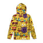 Cute Emoji Pattern Print Pullover Hoodie