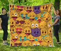 Cute Emoji Pattern Print Quilt