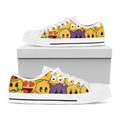 Cute Emoji Pattern Print White Low Top Sneakers