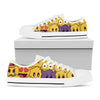 Cute Emoji Pattern Print White Low Top Shoes