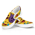Cute Emoji Pattern Print White Slip On Sneakers