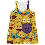 Cute Emoji Pattern Print Women's Racerback Tank Top
