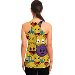 Cute Emoji Pattern Print Women's Racerback Tank Top
