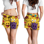 Cute Emoji Pattern Print Women's Shorts