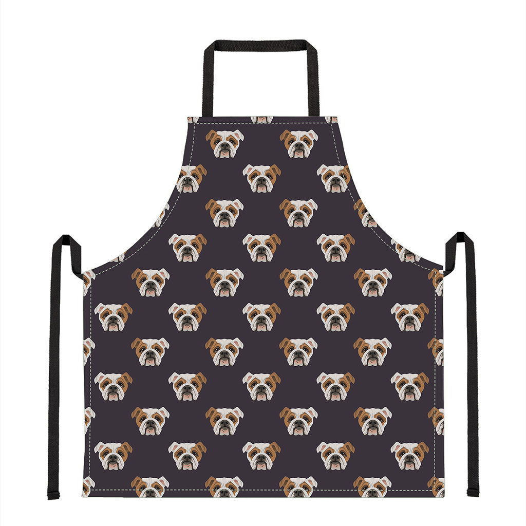 Cute English Bulldog Pattern Print Apron