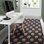 Cute English Bulldog Pattern Print Area Rug