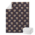 Cute English Bulldog Pattern Print Blanket