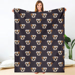 Cute English Bulldog Pattern Print Blanket
