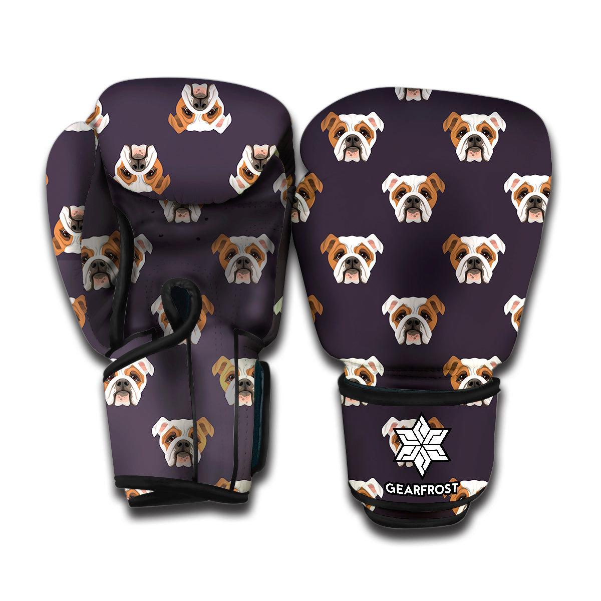 Cute English Bulldog Pattern Print Boxing Gloves