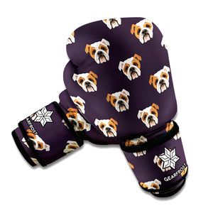 Cute English Bulldog Pattern Print Boxing Gloves