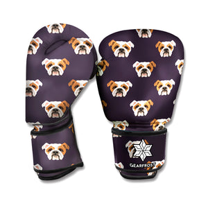 Cute English Bulldog Pattern Print Boxing Gloves