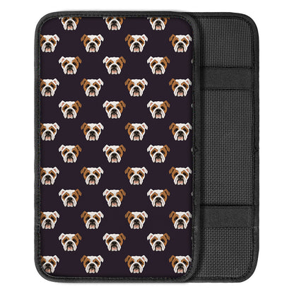 Cute English Bulldog Pattern Print Car Center Console Cover