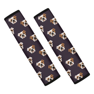 Cute English Bulldog Pattern Print Car Seat Belt Covers