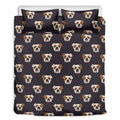 Cute English Bulldog Pattern Print Duvet Cover Bedding Set