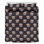 Cute English Bulldog Pattern Print Duvet Cover Bedding Set