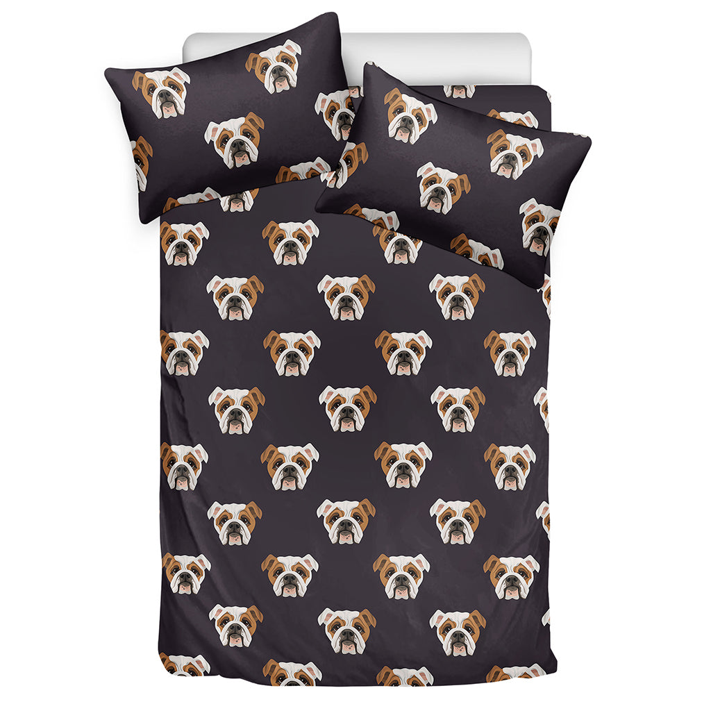 Cute English Bulldog Pattern Print Duvet Cover Bedding Set