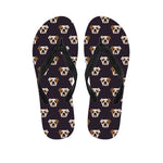 Cute English Bulldog Pattern Print Flip Flops