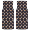 Cute English Bulldog Pattern Print Front and Back Car Floor Mats