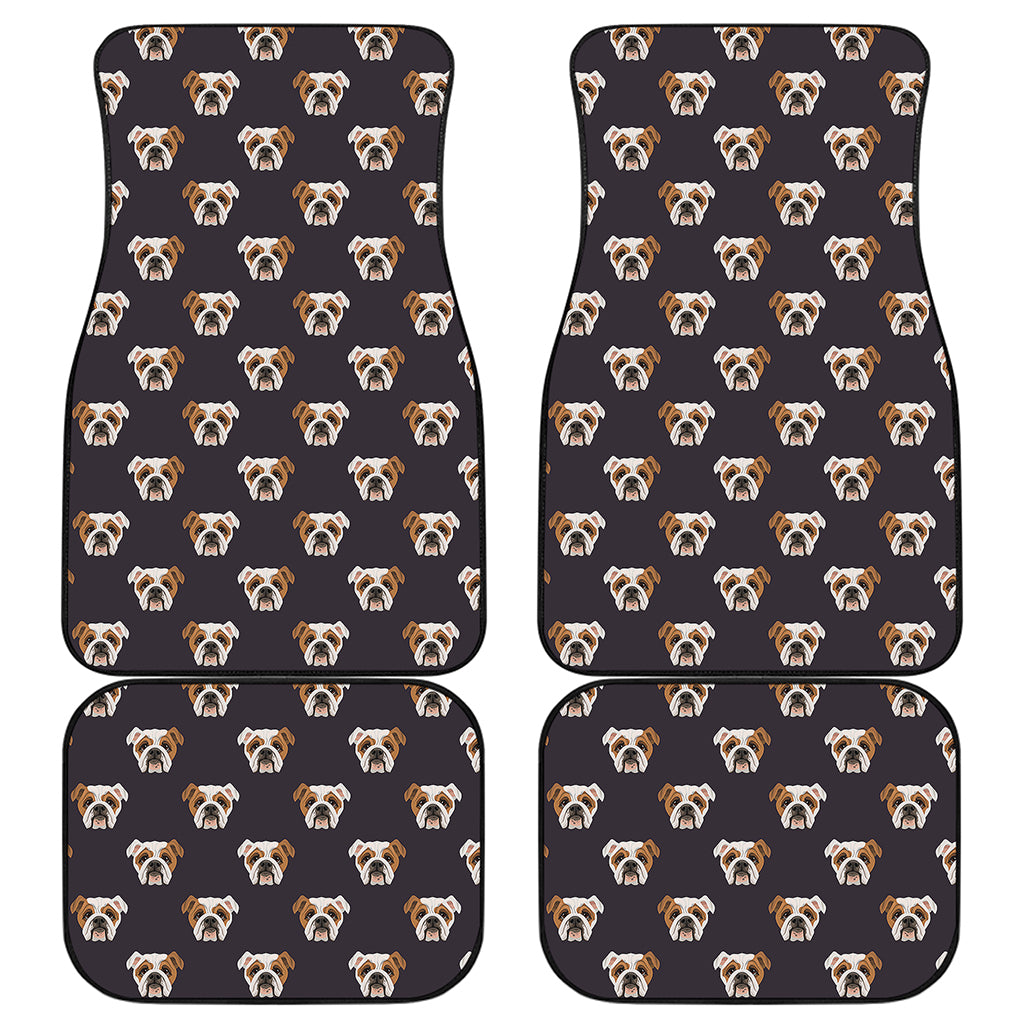 Cute English Bulldog Pattern Print Front and Back Car Floor Mats