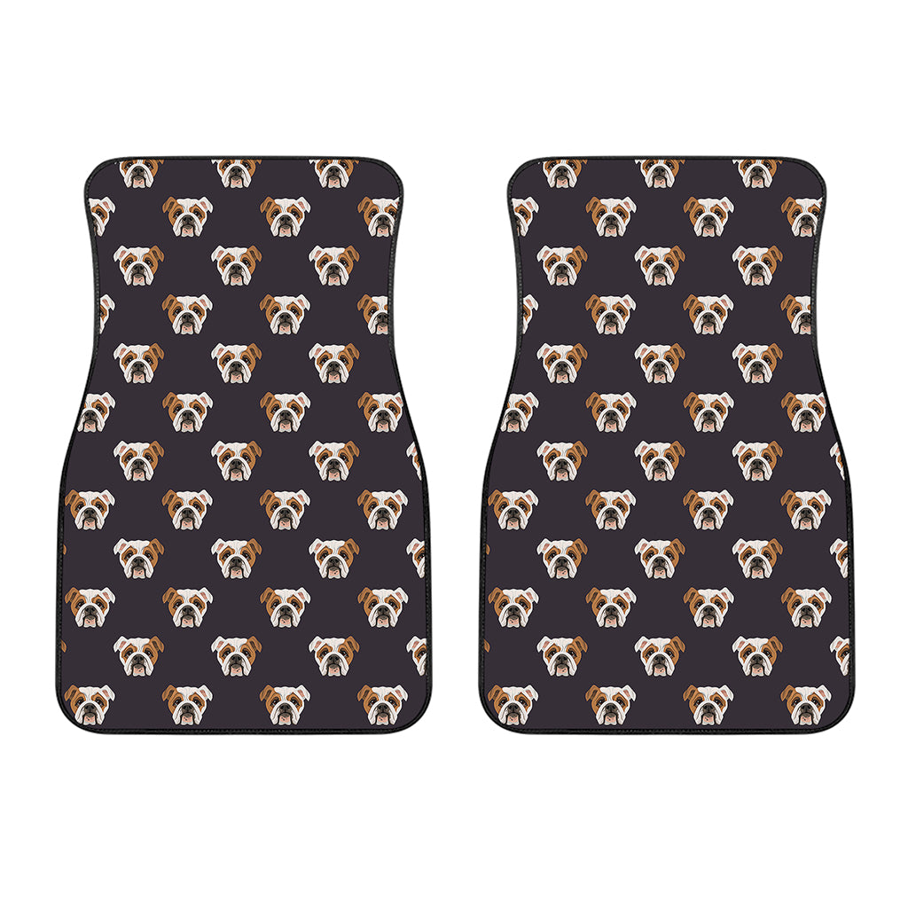 Cute English Bulldog Pattern Print Front Car Floor Mats