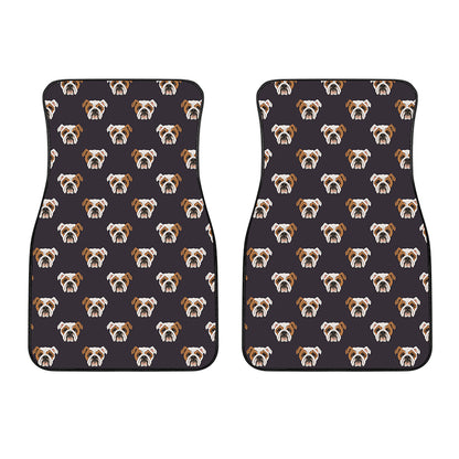 Cute English Bulldog Pattern Print Front Car Floor Mats