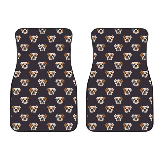 Cute English Bulldog Pattern Print Front Car Floor Mats