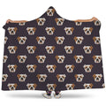 Cute English Bulldog Pattern Print Hooded Blanket