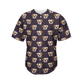 Cute English Bulldog Pattern Print Men's Baseball Jersey