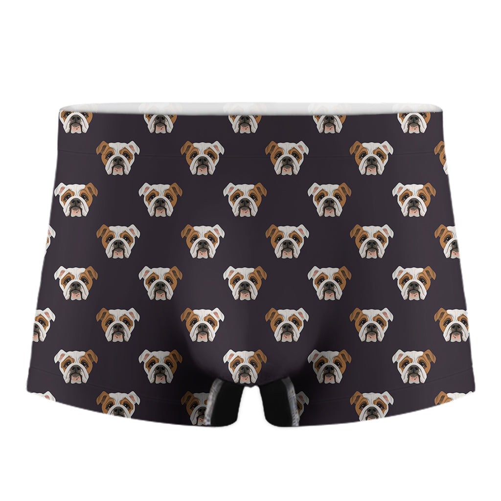 Cute English Bulldog Pattern Print Men's Boxer Briefs