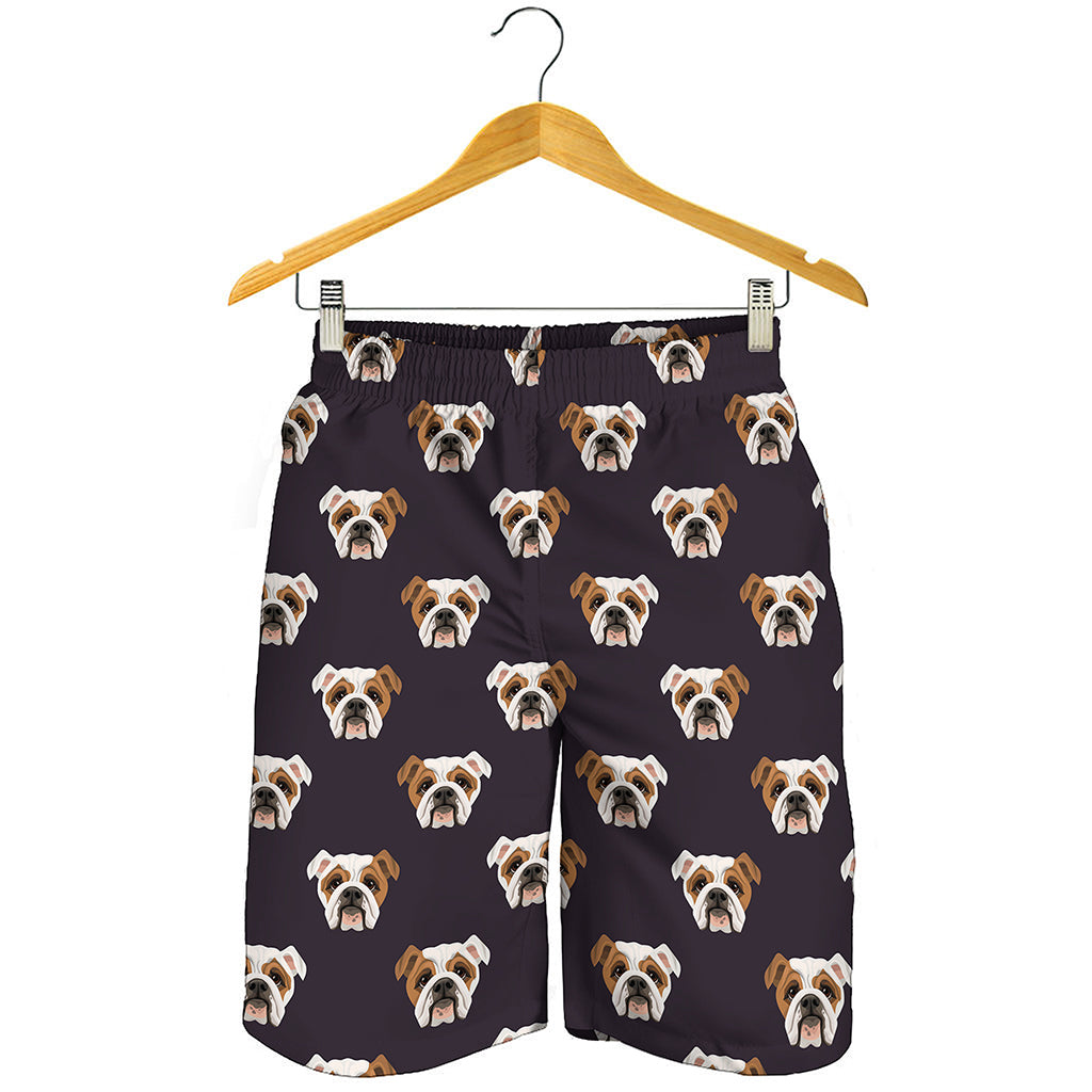 Cute English Bulldog Pattern Print Men's Shorts