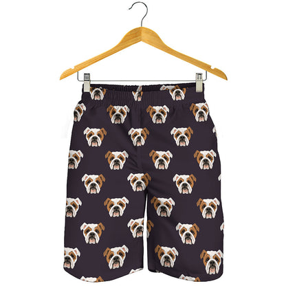 Cute English Bulldog Pattern Print Men's Shorts