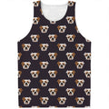 Cute English Bulldog Pattern Print Men's Tank Top