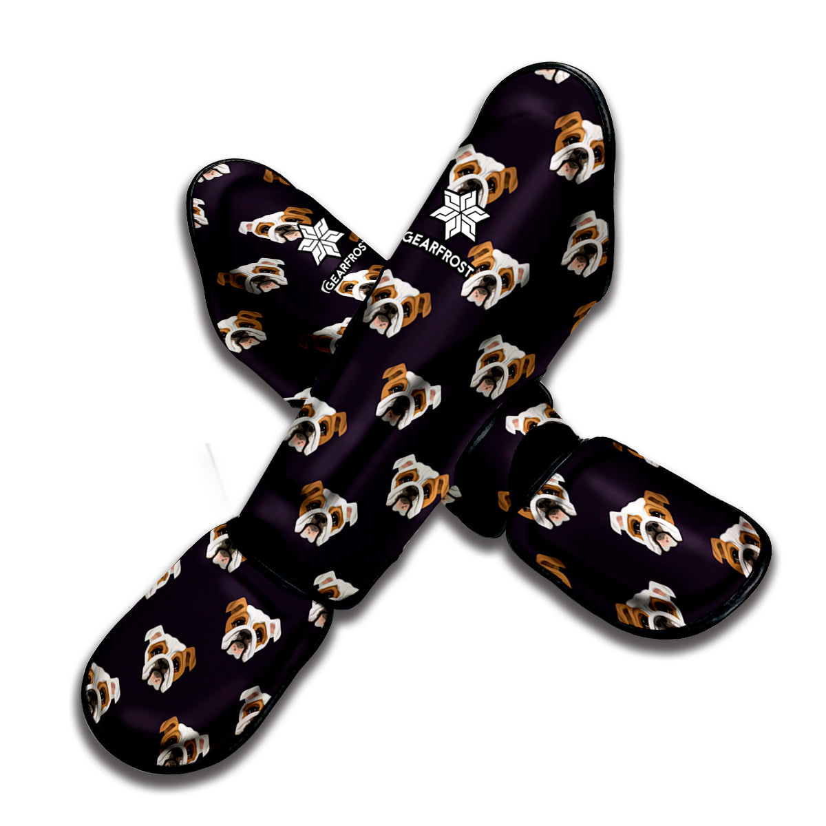 Cute English Bulldog Pattern Print Muay Thai Shin Guard