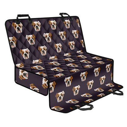 Cute English Bulldog Pattern Print Pet Car Back Seat Cover