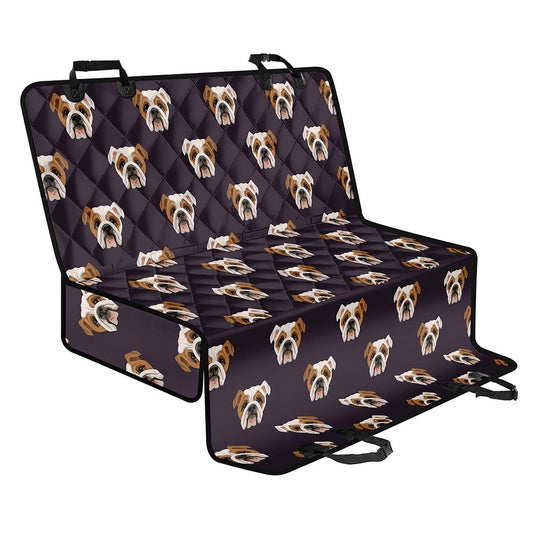 Cute English Bulldog Pattern Print Pet Car Back Seat Cover