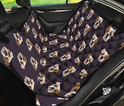 Cute English Bulldog Pattern Print Pet Car Back Seat Cover