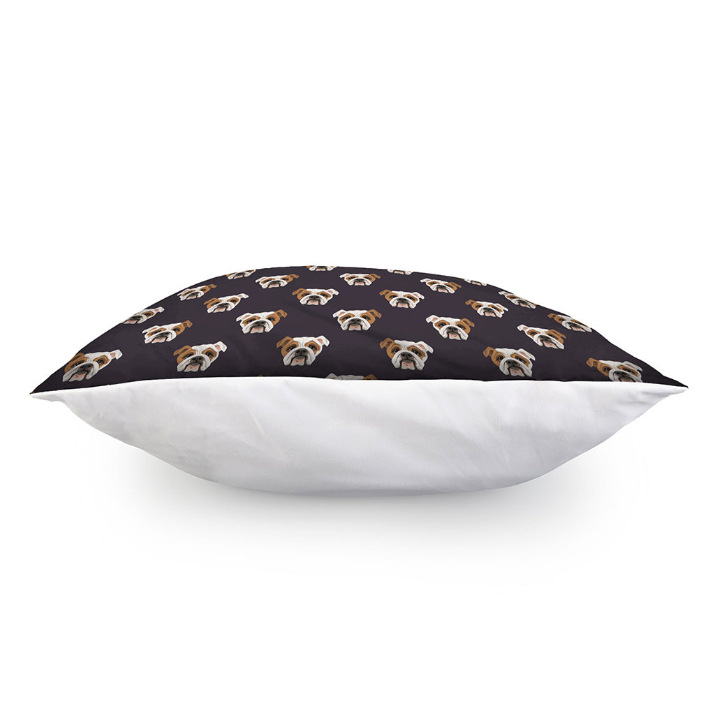 Cute English Bulldog Pattern Print Pillow Cover