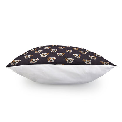 Cute English Bulldog Pattern Print Pillow Cover