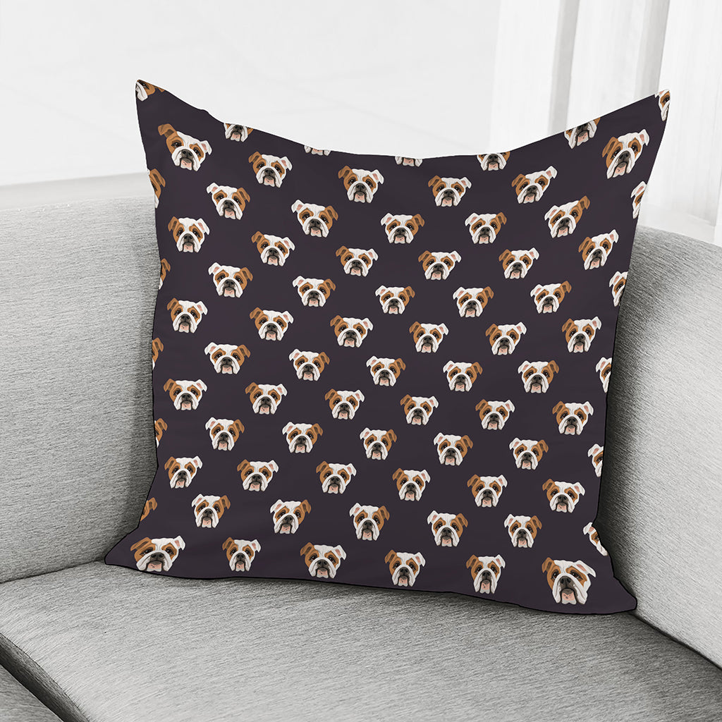 Cute English Bulldog Pattern Print Pillow Cover