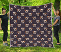 Cute English Bulldog Pattern Print Quilt
