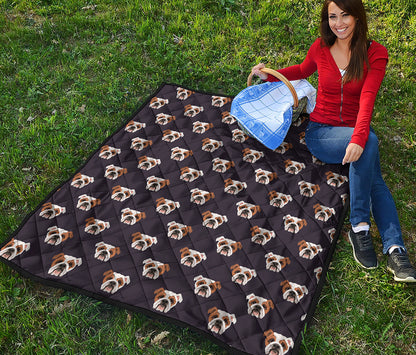 Cute English Bulldog Pattern Print Quilt