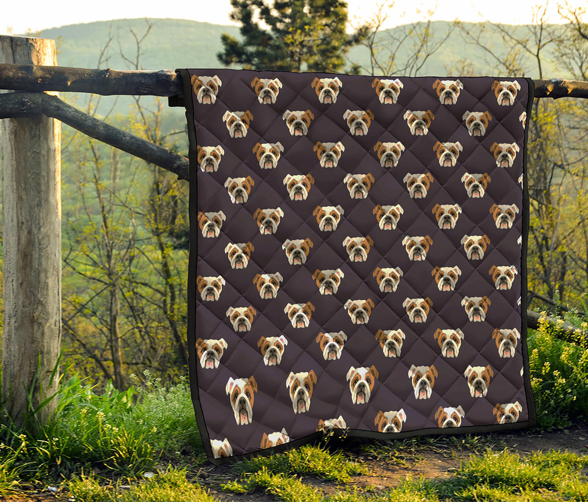 Cute English Bulldog Pattern Print Quilt