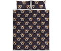 Cute English Bulldog Pattern Print Quilt Bed Set