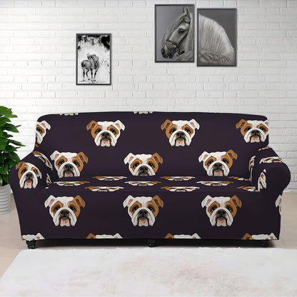 Cute English Bulldog Pattern Print Sofa Cover