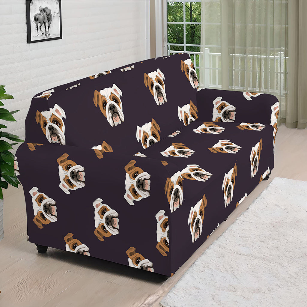 Cute English Bulldog Pattern Print Sofa Cover