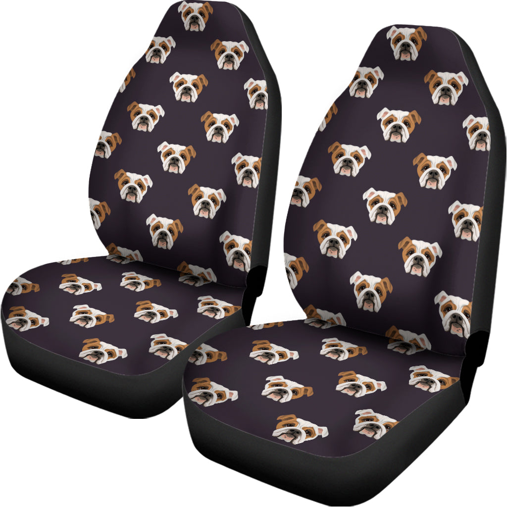 Cute English Bulldog Pattern Print Universal Fit Car Seat Covers