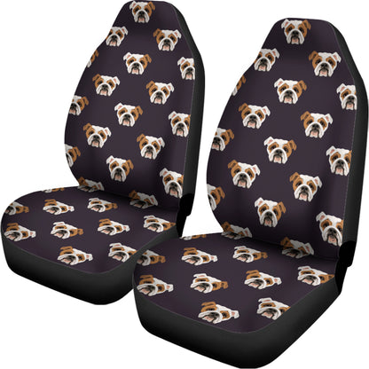 Cute English Bulldog Pattern Print Universal Fit Car Seat Covers