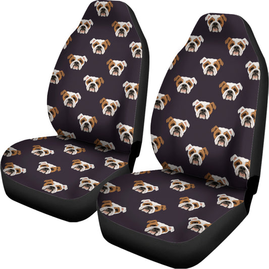 Cute English Bulldog Pattern Print Universal Fit Car Seat Covers