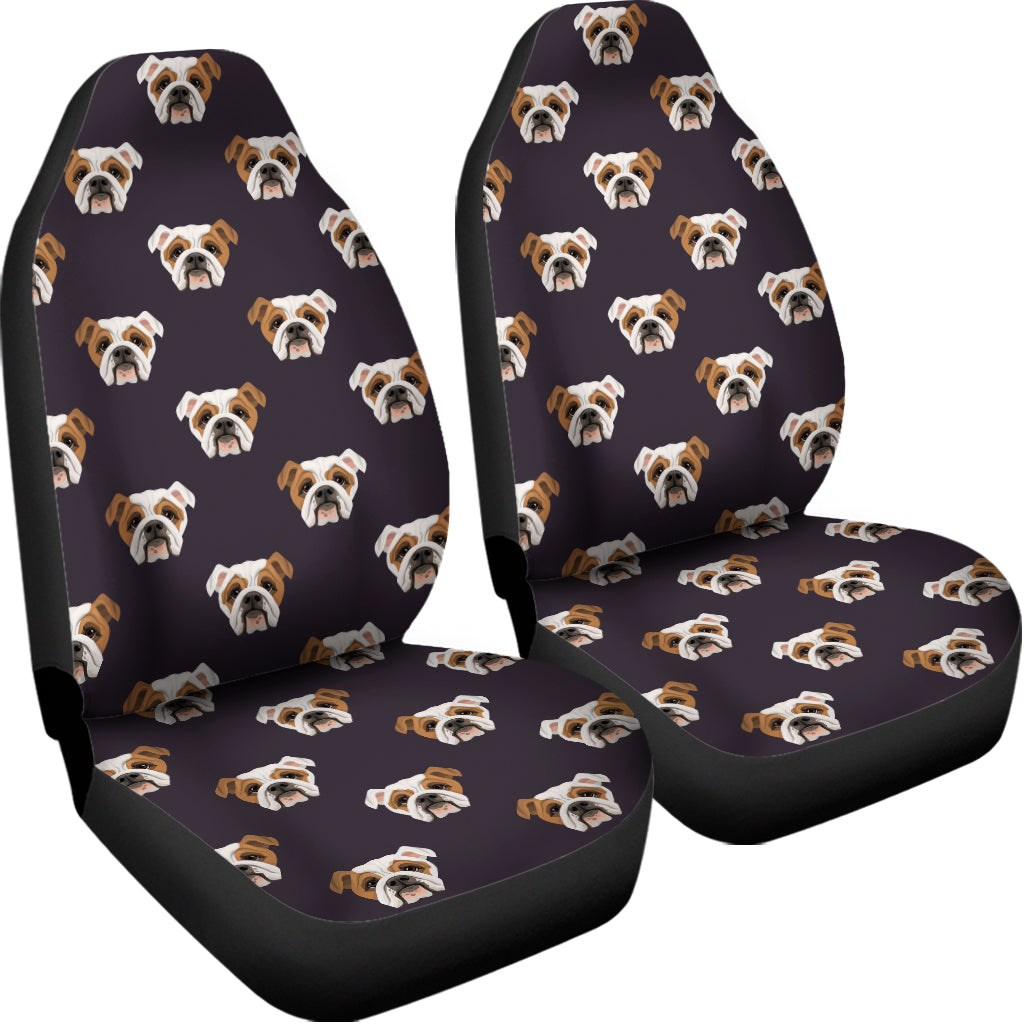 Cute English Bulldog Pattern Print Universal Fit Car Seat Covers
