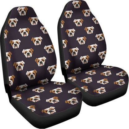 Cute English Bulldog Pattern Print Universal Fit Car Seat Covers